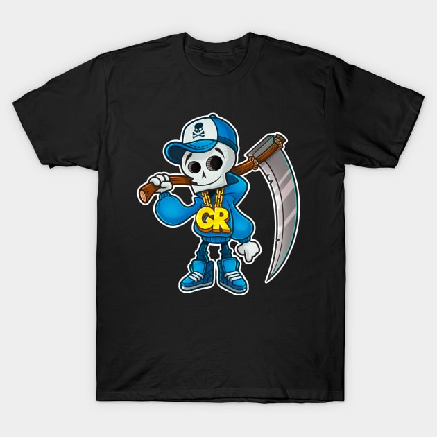 Little Grim Reaper Halloween Outline T-Shirt by RemcoBakker